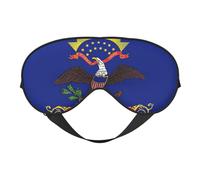 Masque de sommeil doux avec sangle réglable pour dormir, voyager et se détendre avec drapeau de l'État du Dakota du Nord