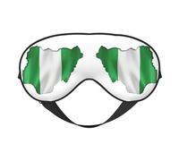 Masque de sommeil doux avec sangle réglable pour dormir, voyager et se détendre avec drapeau du Nigeria