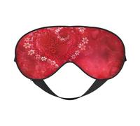 Masque de sommeil doux bloquant la lumière pour la Saint-Valentin, motif cœur et fleurs pour homme qui dorment sur le côté, masque respirant pour les yeux avec sangle réglable