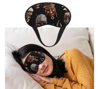 Masque de sommeil doux confortable et occultant avec sangle réglable pour les yeux rituel africain ethnique tribal pour femmes hommes repos profond voyage travail maison