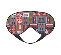 Masque de sommeil doux double face pour le yoga, le camping et le sommeil - Motif symboles de l'Angleterre