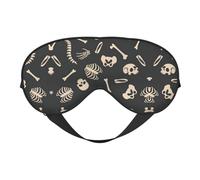 Masque de sommeil doux double face pour le yoga, le camping, motif squelette