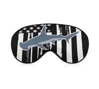 Masque de sommeil doux en forme de requin marteau, drapeau américain, avec sangle réglable, masques pour les yeux, bloque la lumière pour femmes et hommes