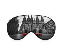 Masque de sommeil doux et amusant avec bandeau pour les yeux, idéal pour les voyages et le sommeil, inspiré de la cathédrale de Cologne. Masque de sommeil idéal pour les voyages et les nuits célèbres.