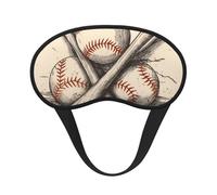 Masque de sommeil doux et confortable avec battes de baseball dessinées à la main et balle pour les yeux pour les voyages, le yoga, la sieste, le travail