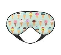 Masque de sommeil doux et confortable avec imprimé cônes de crème glacée en soie