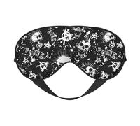 Masque de sommeil doux et confortable avec imprimé crâne punk blanc soyeux