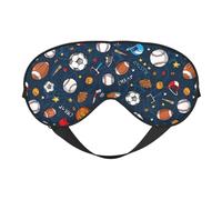 Masque de sommeil doux et confortable avec imprimé de jeu de baseball et de sport en soie pour dormir