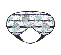 Masque de sommeil doux et confortable avec imprimé de plantes grasses rayées et réglables