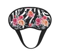 Masque de sommeil doux et confortable avec imprimé de roses et zébré - Bloque la lumière - Doux et confortable - Pour homme et femme - Pour dormir, voyager, quitter la nuit