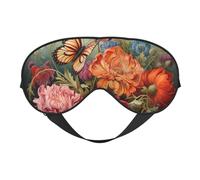 Masque de sommeil doux et confortable avec imprimé fleurs et papillons