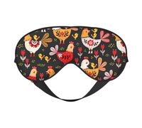 Masque de sommeil doux et confortable avec imprimé poules et coq