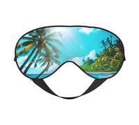 Masque de sommeil doux et confortable avec imprimé sur le thème de l'océan tropical et de la plage