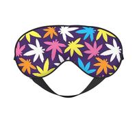 Masque de sommeil doux et confortable avec motif de mauvaises herbes coloré et soyeux