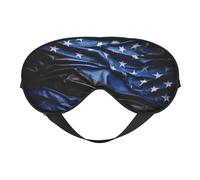 Masque de sommeil doux et confortable avec motif drapeau américain bleu et lignes bleues