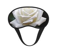 Masque de sommeil doux et confortable avec motif rose blanche pour homme et femme pour voyage, yoga, sieste, travail