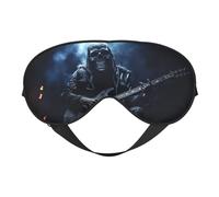 Masque de sommeil doux et confortable avec motif squelette et os en soie