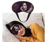 Masque de sommeil doux et confortable avec sangle réglable - Cheveux africains noirs - Pour femme et homme - Repos profond - Voyage, travail à la maison