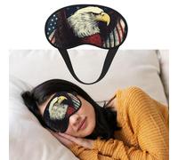 Masque de sommeil doux et confortable avec sangle réglable - Drapeau d'aigle américain - Pour homme et femme - Repos profond - Voyage, travail à la maison