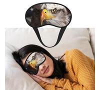 Masque de sommeil doux et confortable avec sangle réglable et motif drapeau américain et œil d'aigle pour homme et femme Repos profond Voyage Travail Maison