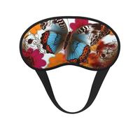 Masque de sommeil doux et confortable avec sangle réglable et motif papillon coloré pour femmes, filles, hommes, voyage, yoga, sieste, travail