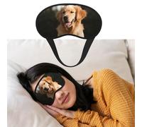 Masque de sommeil doux et confortable avec sangle réglable Golden Retriever pour homme et femme, repos profond, voyage, travail, maison