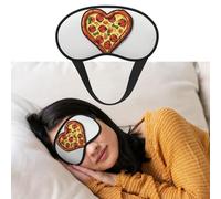 Masque de sommeil doux et confortable avec sangle réglable I Love Pizza Heart pour homme et femme Repos profond Voyage Travail Maison