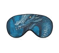 Masque de sommeil doux et confortable avec sangle réglable - Motif dragon cool - Pour homme et femme - Travail et voyage