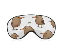 Masque de sommeil doux et confortable avec sangle réglable pour homme et femme Motif oiseaux Kiwi