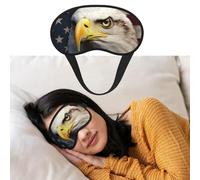 Masque de sommeil doux et confortable avec sangle réglable pour les yeux d'aigle américain pour homme et femme pour repos profond, voyage, travail, maison