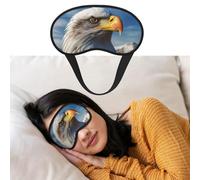 Masque de sommeil doux et confortable avec sangle réglable pour les yeux d'aigle chauve américain pour homme et femme, repos profond, voyage, travail, maison