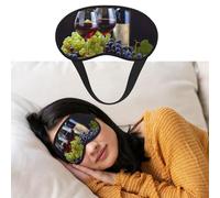 Masque de sommeil doux et confortable avec sangle réglable - Vin rouge et raisin - 1 ombre à paupières pour homme et femme - Repos profond - Voyage, travail à la maison