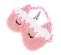 Masque de Sommeil Doux et Léger en Peluche Rose, Licorne | Maison et Voyage, Améliore le Repos, Style Créatif Amusant, Conçu pour Fille et Dame