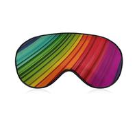 Masque de sommeil doux et occultant à rayures de couleur arc-en-ciel, couverture des yeux de voyage, zéro pression oculaire, super léger, doux et soyeux avec sangle réglable pour homme et femme