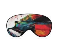 Masque de sommeil doux et occultant avec clavier de piano coloré, couverture des yeux de voyage, zéro pression oculaire, super léger, doux et soyeux avec sangle réglable pour homme et femme