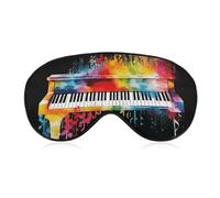 Masque de sommeil doux et occultant avec clavier de piano coloré, note de musique, couverture des yeux de voyage, zéro pression oculaire, super léger, doux et soyeux avec sangle réglable pour homme et