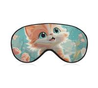 Masque de sommeil doux et occultant avec motif de chats mignons - Zéro pression oculaire - Super léger et soyeux - Avec sangle réglable - Pour homme et femme