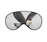 Masque de sommeil doux et occultant avec sangle réglable pour homme et femme Motif aigle à tête blanche
