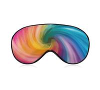 Masque de sommeil doux et occultant avec tourbillon de couleur arc-en-ciel, zéro pression oculaire, super léger, doux et soyeux avec sangle réglable pour homme et femme