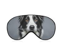 Masque de sommeil doux et occultant Border Collie - Zéro pression oculaire - Super léger et soyeux - Avec sangle réglable - Pour homme et femme