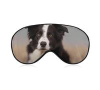 Masque de sommeil doux et occultant Border Collie - Zéro pression oculaire - Super léger et soyeux - Avec sangle réglable - Pour homme et femme
