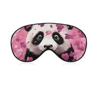 Masque de sommeil doux et occultant en coton motif panda rose, couverture des yeux zéro pression oculaire, super léger, doux et soyeux avec sangle réglable pour homme et femme