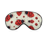 Masque de sommeil doux et occultant en forme de coccinelle rouge, couverture des yeux zéro pression oculaire, super léger, doux et soyeux avec sangle réglable pour homme et femme