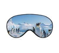 Masque de sommeil doux et occultant en forme de pingouin Antarctique Ice - Zéro pression oculaire - Super léger et soyeux - Bandeau pour les yeux avec sangle réglable pour homme et femme
