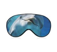 Masque de sommeil doux et occultant motif dauphin avec un sourire, couvre les yeux zéro pression oculaire, super léger, doux et soyeux avec sangle réglable pour homme et femme