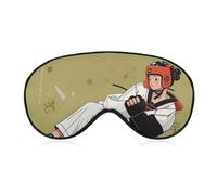 Masque de sommeil doux et occultant motif taekwondo pour les yeux de voyage, zéro pression oculaire, super léger, doux et soyeux avec sangle réglable pour homme et femme
