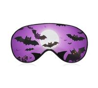 Masque de sommeil doux et occultant pour Halloween, chauve-souris violettes, couverture des yeux zéro pression oculaire, super léger, doux et soyeux avec sangle réglable pour homme et femme
