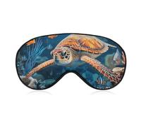 Masque de sommeil doux et occultant pour les yeux avec poisson tropical, étoile de mer, zéro pression oculaire, super léger, doux et soyeux avec sangle réglable pour homme et femme
