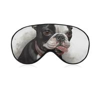 Masque de sommeil doux et occultant pour les yeux de Boston Terrier - Zéro pression - Super léger et soyeux - Avec sangle réglable - Pour homme et femme