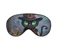 Masque de sommeil doux et occultant pour les yeux de chat, Halloween, voyage, zéro pression oculaire, super léger, doux et soyeux avec sangle réglable pour homme et femme
